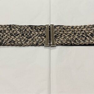 Braided Black and Tan Python Print Belt